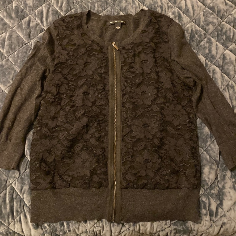 Banana Republic zip up lace cardigan